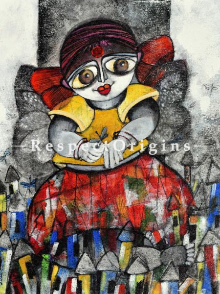 Vertical Art Painting of SADIRA ;Acrylic on Canvas; 14in X 18in at u602075863_New_db.com