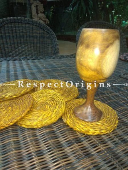 Buy Set of 3 Wooden Wine Goblets, Natural color At u602075863_New_db.com