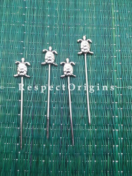 Buy Pack of 4 Stainless Steel turtle design Skewers, Cocktail Sticks Party Frilled Toothpicks, Sandwich, Appetizer, Cocktail Picks At com