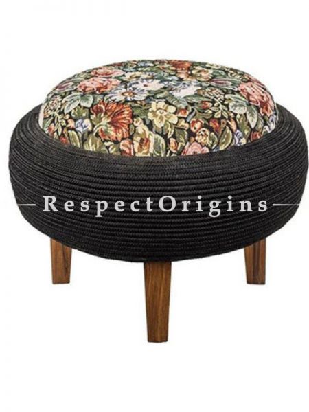 Buy Upcycled Table cum Ottoman in Old Tyre and Teak Wood At u602075863_New_db.com