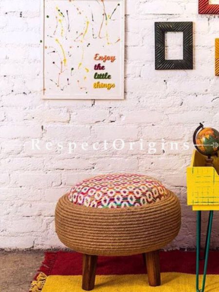 Buy Upcycled Old Tyre and Teak Wood Table cum Ottoman At u602075863_New_db.com