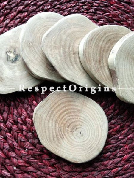 Set of 6 Coasters; Natural looking Handcrafted Wooden Coaster; u602075863_New_db