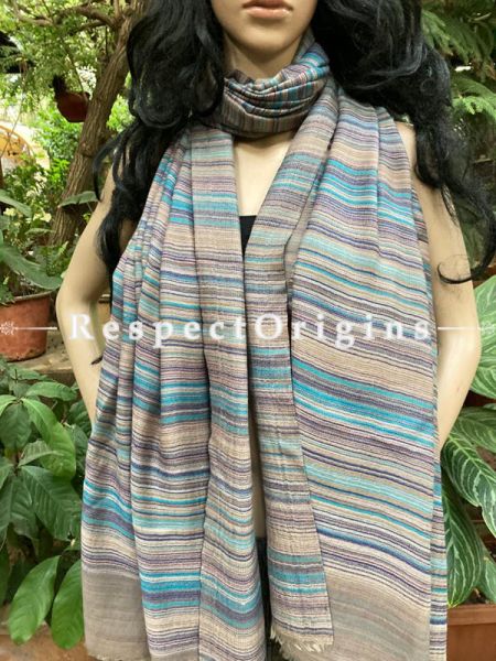 Luxury MultiColored Woven Kashmiri Double Shaded fine Woolen Stole for women;80 X 40 Inches; u602075863_New_db.com