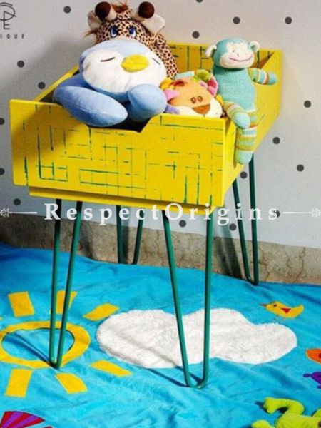 Buy Yellow Wood and Iron Side Table At u602075863_New_db.com