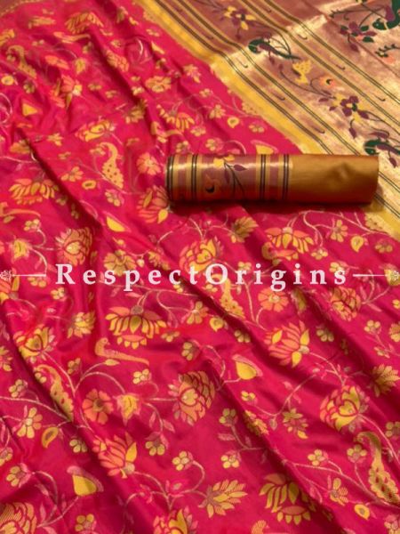 Kanchipuram Pure Silk Saree in Red,Full body weaving with Contrast Running Blouse; u602075863_New_db.com
