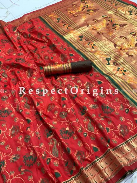 Violet Kanchipuram Pure Silk Saree,Full body weaving with Contrast Running Blouse; u602075863_New_db.com