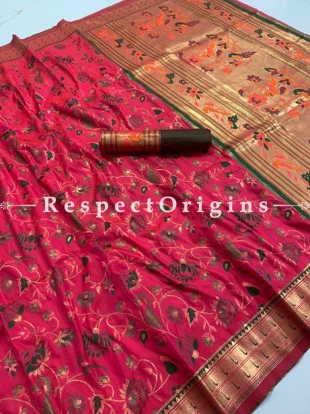 Kanchipuram Pure Silk Saree in Maroon,Full body weaving with Contrast Running Blouse; u602075863_New_db.com
