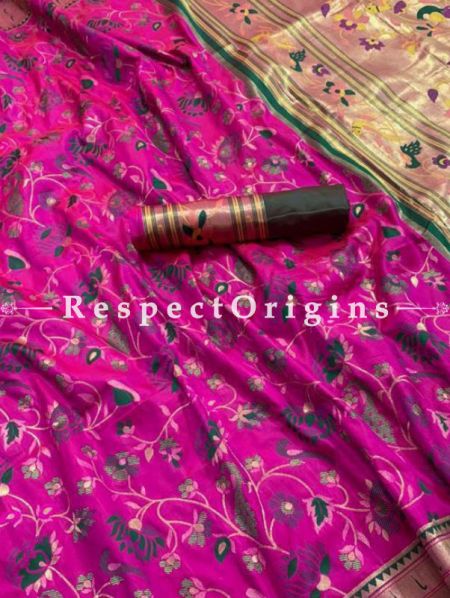 Kanchipuram Pure Silk Saree in Violet,Full body weaving with Contrast Running Blouse; u602075863_New_db.com