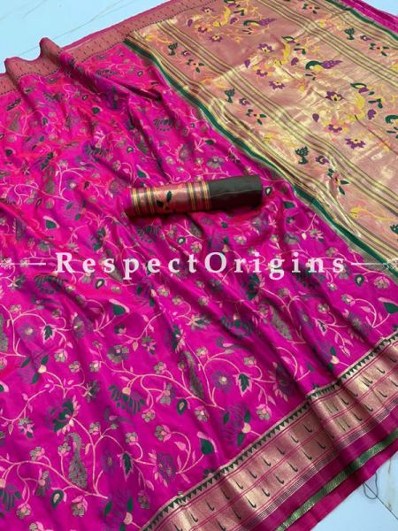 Kanchipuram Pure Silk Saree in Violet,Full body weaving with Contrast Running Blouse; u602075863_New_db.com