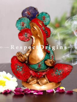 Beautiful Brass Idol Of Lord Ganesha; 18 Inches