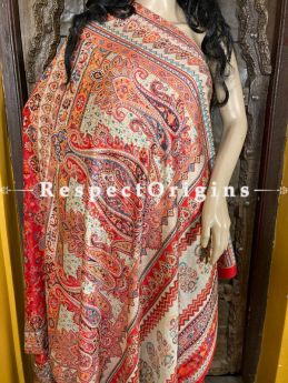 Exclusive Kashmiri Kani Semi-Pashmina Jamavar Rose Saree with Blouse; com