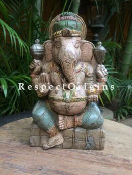 Buy Ganesha Statue or Figurine; Beige, Tamil Nadu Wood Craft, 10x2x6 in At com