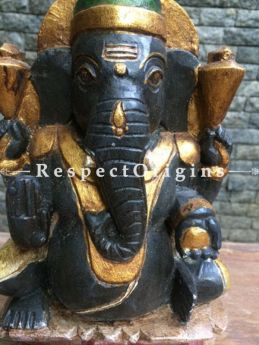 Buy Ganesha Statue or Figurine; Black Tamil Nadu Wood Craft, 10x3x6 in At com