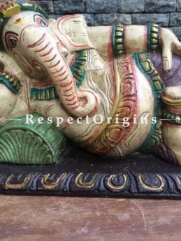 Buy Ganesha Statue or Figurine; Beige, Tamil Nadu Wood Craft, 9x6x15 in At com