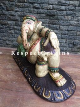 Buy Ganesha Statue or Figurine; Beige, Tamil Nadu Wood Craft, 9x6x15 in At com