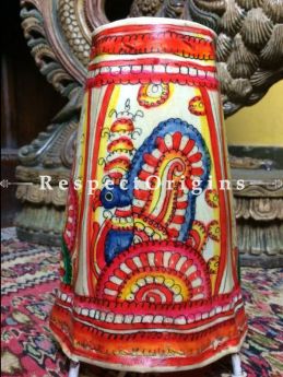 Buy Hand Painted Cylindrical Leather Lampshade; 8 in; Rangoli Design At com