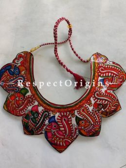 Elegantly Handpainted Folk Leather Earrings ; com