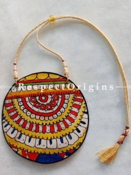 Hand Painted Ethnic Leather Necklace ; com
