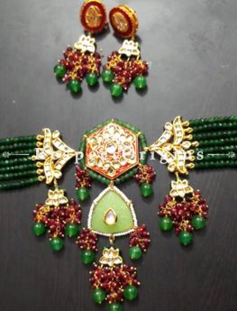 Marvellous Meenakari Choker Necklace with Beautiful Earrings; com