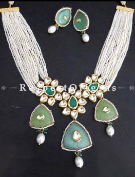 Marvellous Green Meenakari Necklace with Beautiful Earrings; com