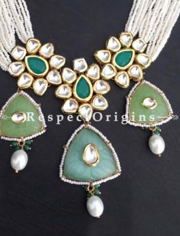 Marvellous Green Meenakari Necklace with Beautiful Earrings; com