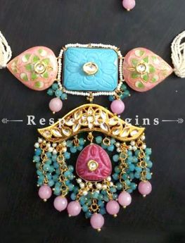 Marvellous Multicoloured Choker Meenakari Necklace with Beautiful Earrings; com