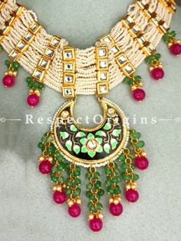 Traditional Meenakari Heavy Work Neckace with Attractive Earrings; com