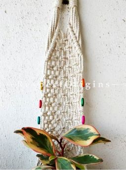 Buy Macrame Hanging Plant Holder With Bids, White At com