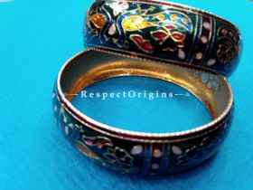 Multicoloured Minakari Bangles; Copper Alloy, com