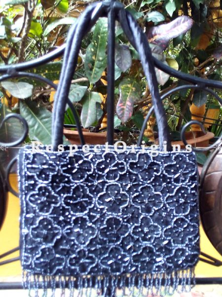 Buy Hand Made Bead Work Bag; Grey at u602075863_New_db.com