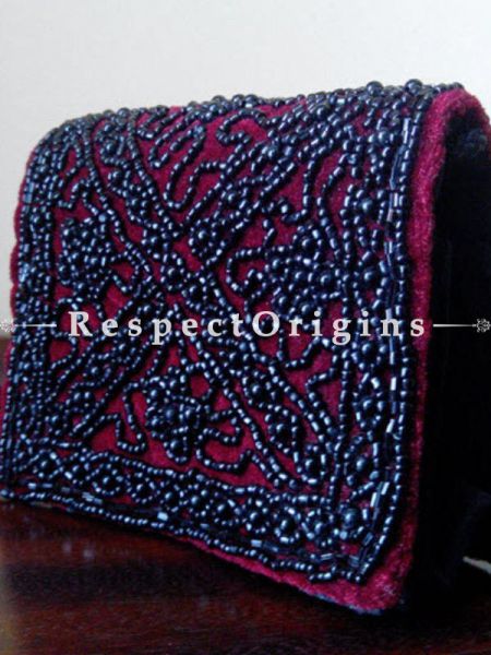Buy Plum Satin Clutch In Beadwork at u602075863_New_db.com