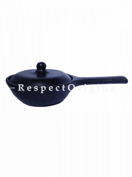 Buy Cooking Pot & Serving Bowl With Lid and Handle; Handcrafted Longpi Manipuri Black Pottery; 6 in Diameter; Chemical Free; Clay At u602075863_New_db.com