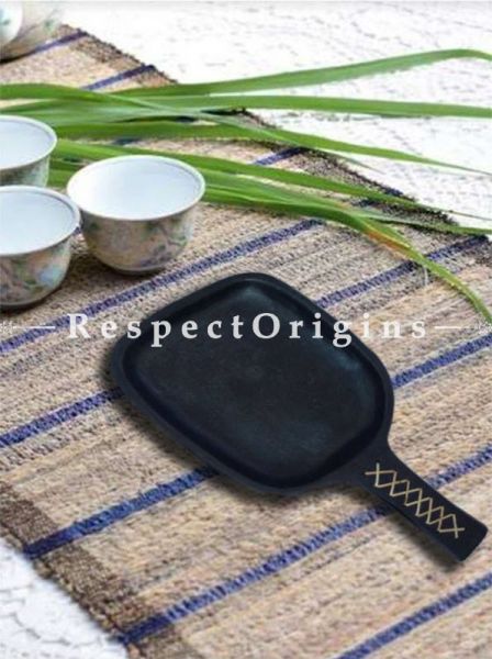 Buy Dry Starter Frying Clay Pan With Handle: Handcrafted Longpi Manipuri Black Pottery; 11.5 in; Chemical Free At u602075863_New_db.com