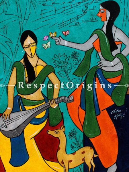 Enchanting Music ; Acrylic on Canvas ; 22X33 In ; Vertical Painting|u602075863_New_db.com