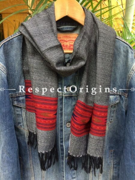 Buy Men Kullu Muffler; Grey Hand Loomed Pure Wool at u602075863_New_db.com