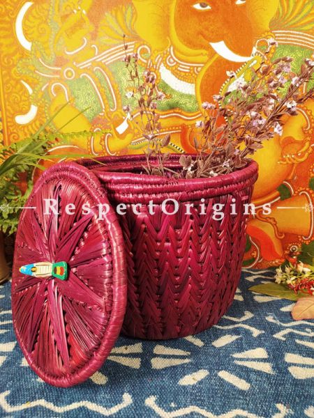 Buy Magenta Laundry Basket with Lid;At u602075863_New_db