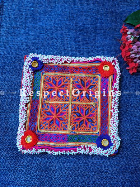 Ethnic Tribal Hand-embroidered Cushion or Dress Patches; 7x7 Inches; u602075863_New_db.com