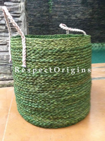 Green Handmade Sabai Grass Eco-friendly Laundry Basket; D13xH14 Inches; u602075863_New_db.com