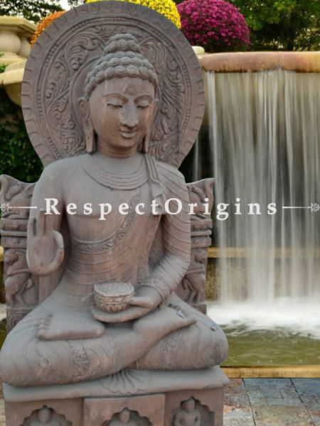 Buy Divine Abhaya Mudra Buddha Stone Statue for indoor or Outdoor; 5 Feet At RespectOriigns.com