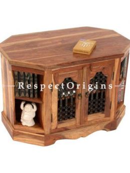 Buy Arthur Unique Octagonal Wooden End Table; Iron Latticework At u602075863_New_db.com