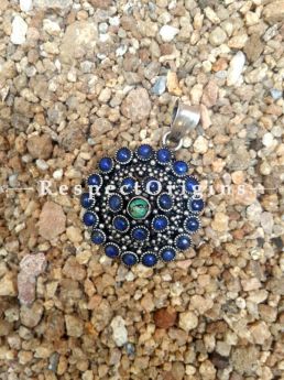 Round Pendant with German Silver and Lapis Lazuli, u602075863_New_db.com