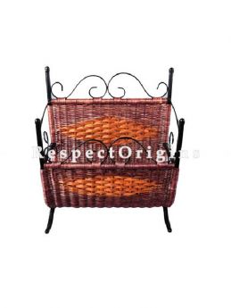 Buy Rattan Cane Magazine Holder with Wrought iron trimming; u602075863_New_db