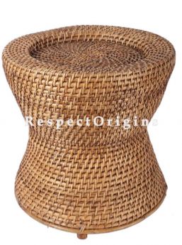 Buy Hand Braided Round Rattan Cane Stool or Moodhain 14x14 inches; u602075863_New_db.com