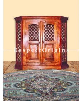 Buy Handcrafted Double Door TV Console on Sheesham Wood in Honey Oak Finish At u602075863_New_db.com