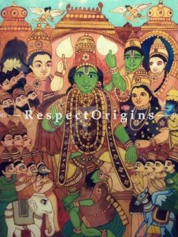 Buy Lord Vishnu Painted on Glass in Tanjavur Temple Painting Art At u602075863_New_db.com