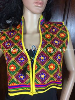 Buy Multicolor Rajasthani Mirror Embroidery Women Short Waistcoat at u602075863_New_db.com