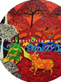 Presence Of Krishna II ; Acrylic on Canvas ; 18X18 In ; Square Painting|u602075863_New_db.com